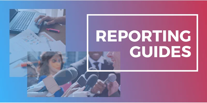 Reporting-guides-banner-title-only Decoration only: A rectangle with a purple background and white text that says "REPORTING GUIDES."